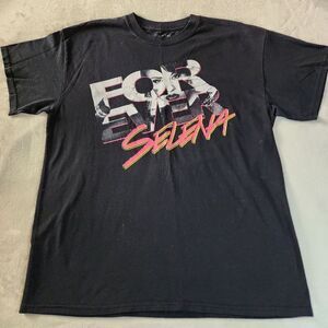 Gildan Forever Selena Black Tshirt With Graphics Size Large